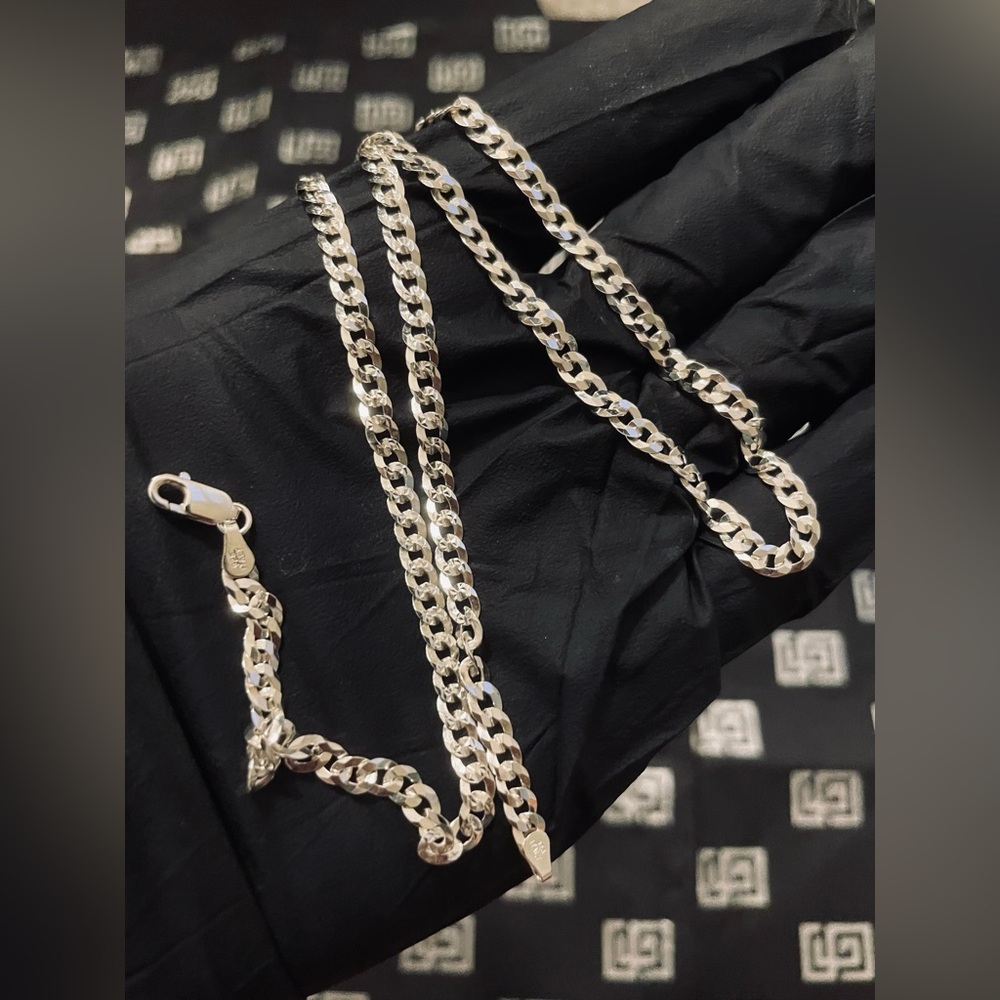Sterling Silver Necklace Curb 925